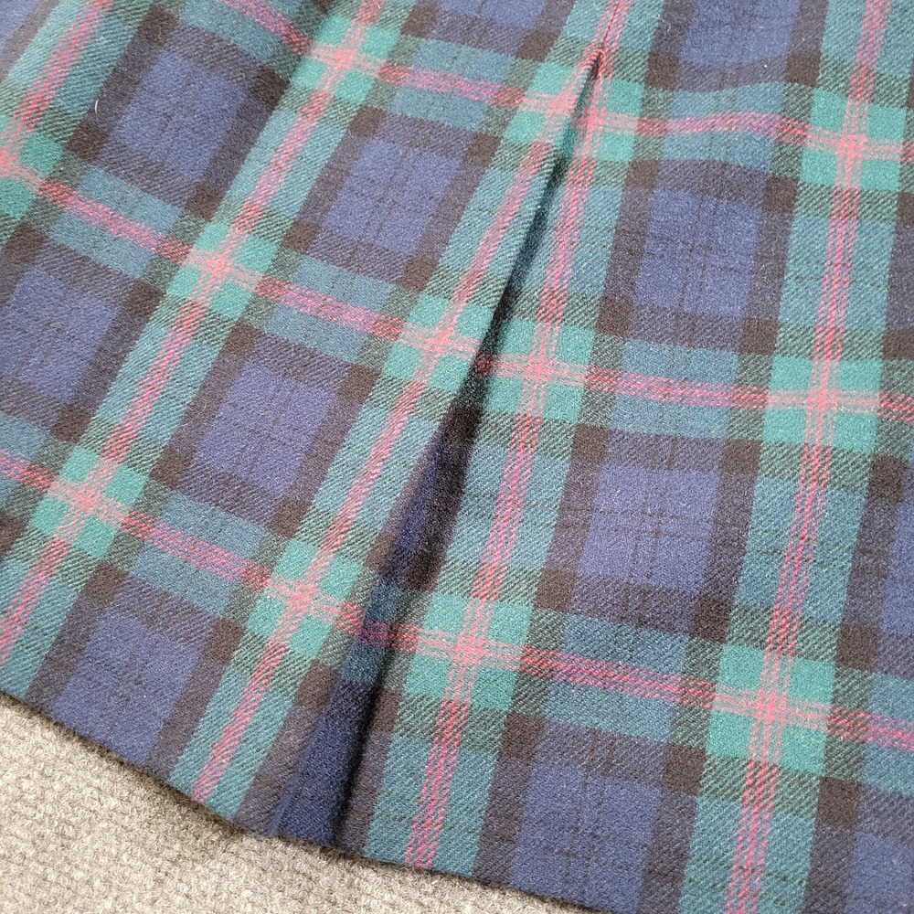 Vintage Pendleton‎ Skirt Small Petite Black Watch Tartan Plaid Wool Made USA 80s - Picture 6 of 10